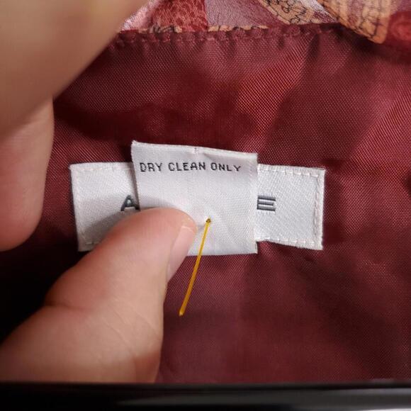 Avenue Top Womens 18 20 Silk Sheer Ruffle Poets Sleeve Romantic Grunge Paisley - Picture 8 of 10